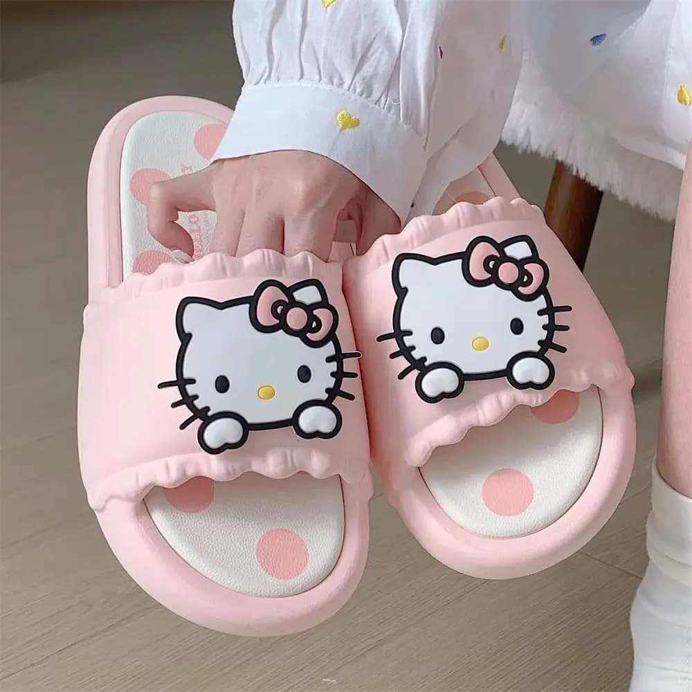 Nuove pantofole da donna con simpatici personaggi dei cartoni animati, stile gattino, estive, da casa, antiscivolo, adatte anche per esterni.