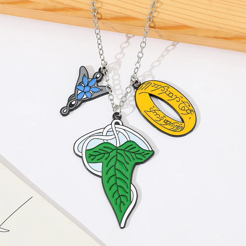 Lord of the Rings Elves Necklace Fashion Creative Leaf Pendant Cosplay Jewelry Accessory Trend Gift for Women And Men
