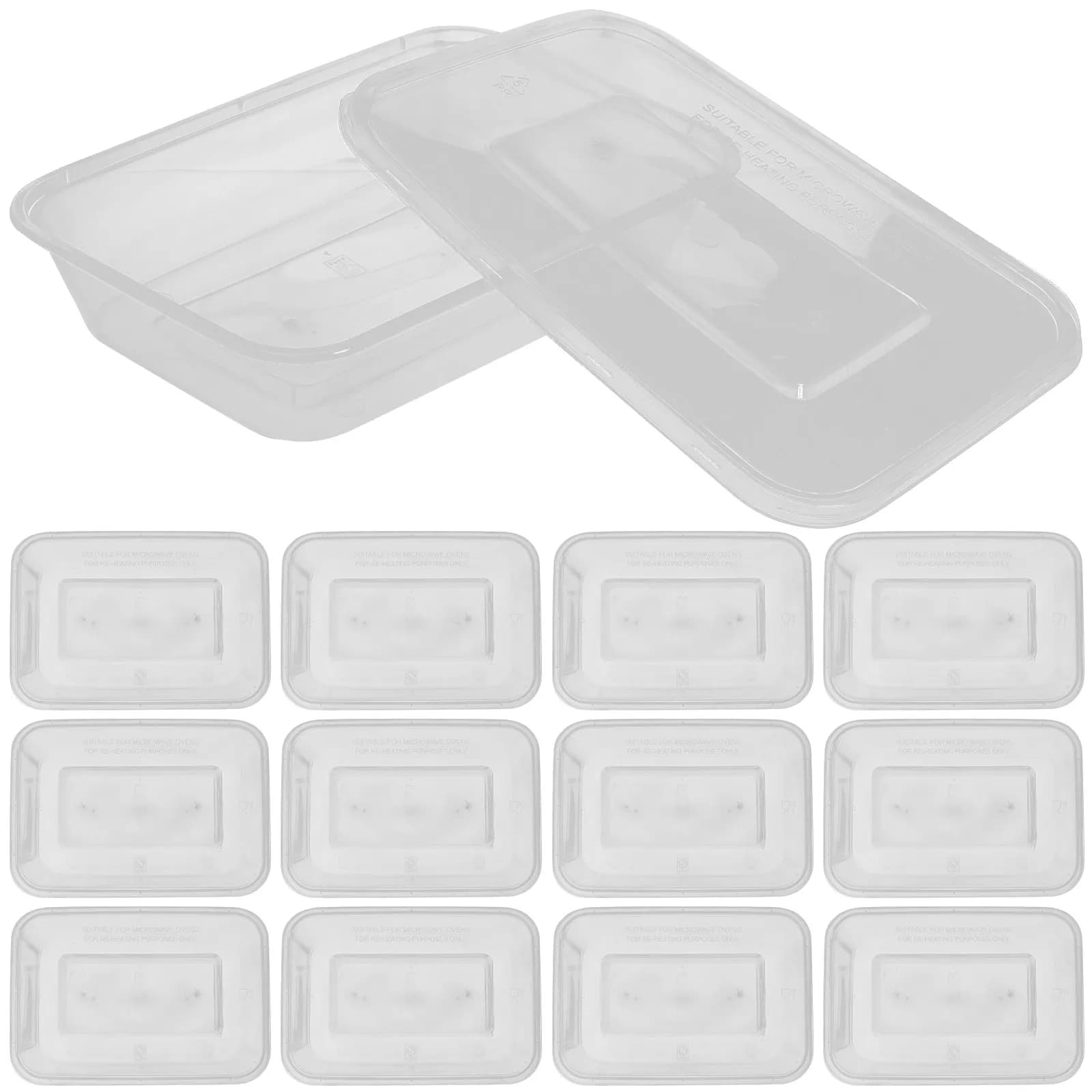 25Pcs Premium PP Meal Boxes Microwave Safe Leakproof Prep Containers with Lid Portable Lunch Box for School Work Picnic Travel