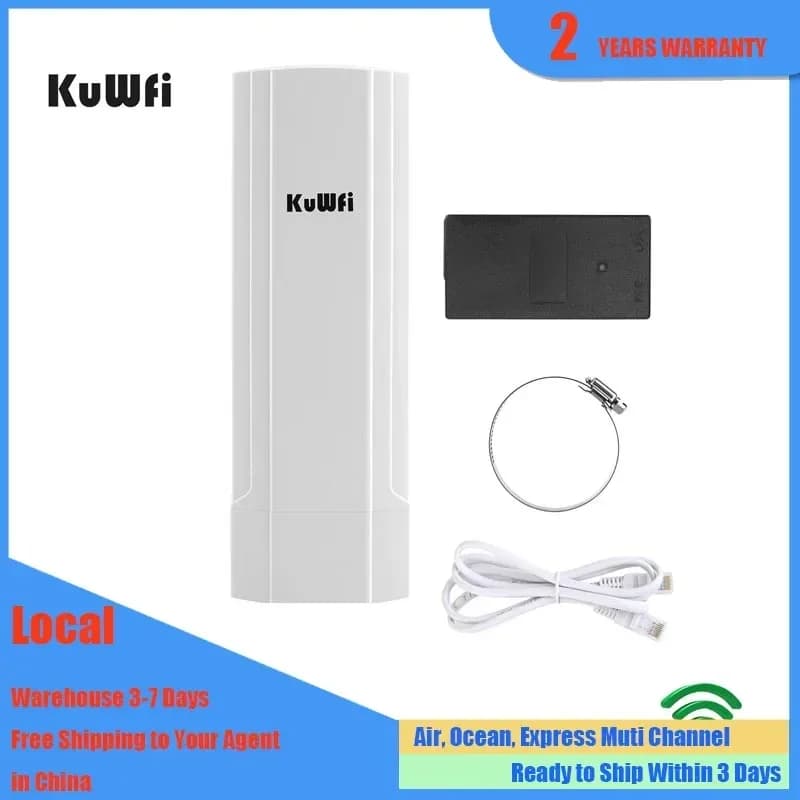 KuWFi Gigabit Router esterno wireless 5.8G Wave2 Ripetitore WIFI Punto a punto 3-5KM Extender 14dBi Antenna 48V POE WIFI Bridge
