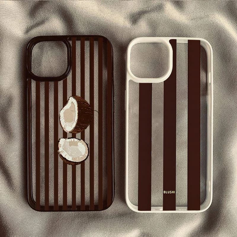 Clear Brown Stripes Phone Case for Samsung Galaxy S26 Plus S24 Ultra S25FE A16 A36 A56 A55 A54 A53 A52 A35 A34 A15 S23 S21 Cover