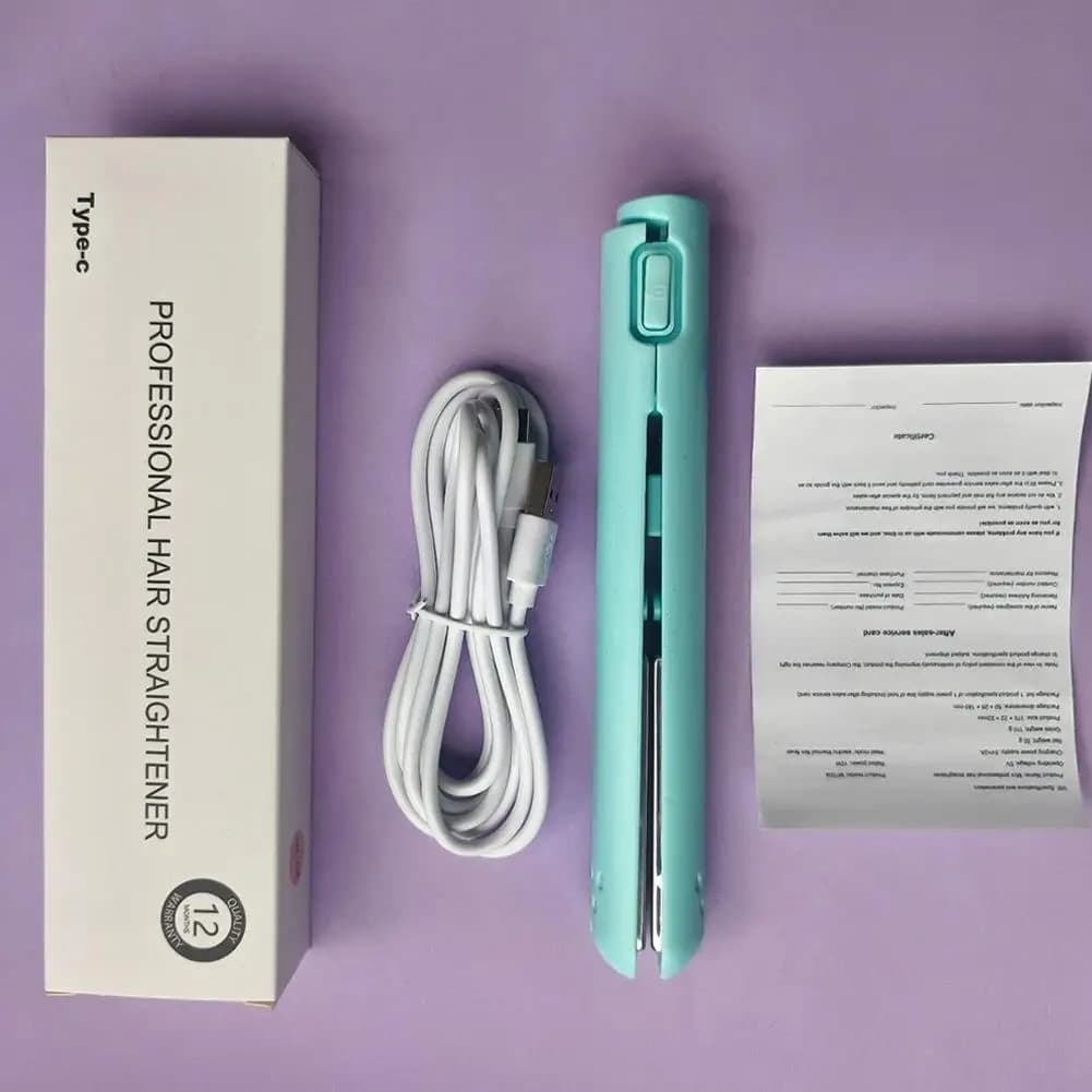 New Hair Plate Mini 2 in 1 with USB Heating, Smoothing Plate and Ceramic Hair Clip