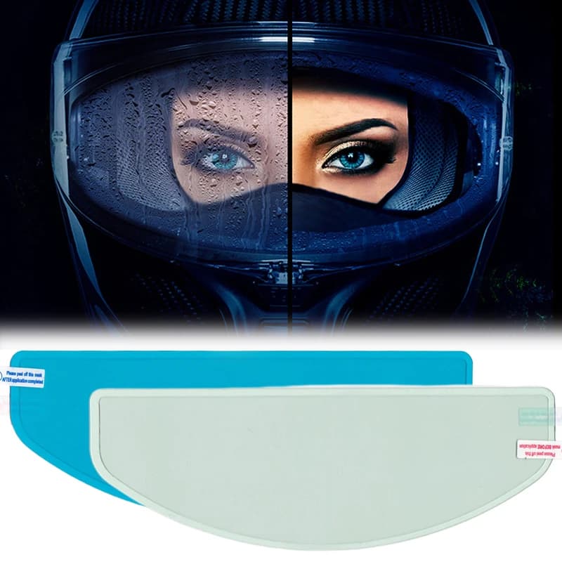 2 pezzi pellicola per moto pellicola antiappannamento e pellicola antipioggia durevole rivestimento nano adesivo casco pellicola trasparente patch accessori per casco moto