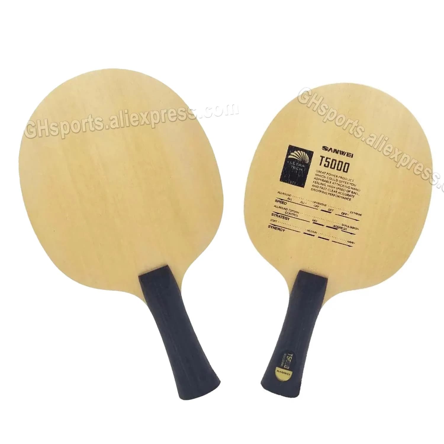 SANWEI T5000 Lama da ping pong 5 legno 2Carbon LD racchetta da ping pong in carbonio leggero