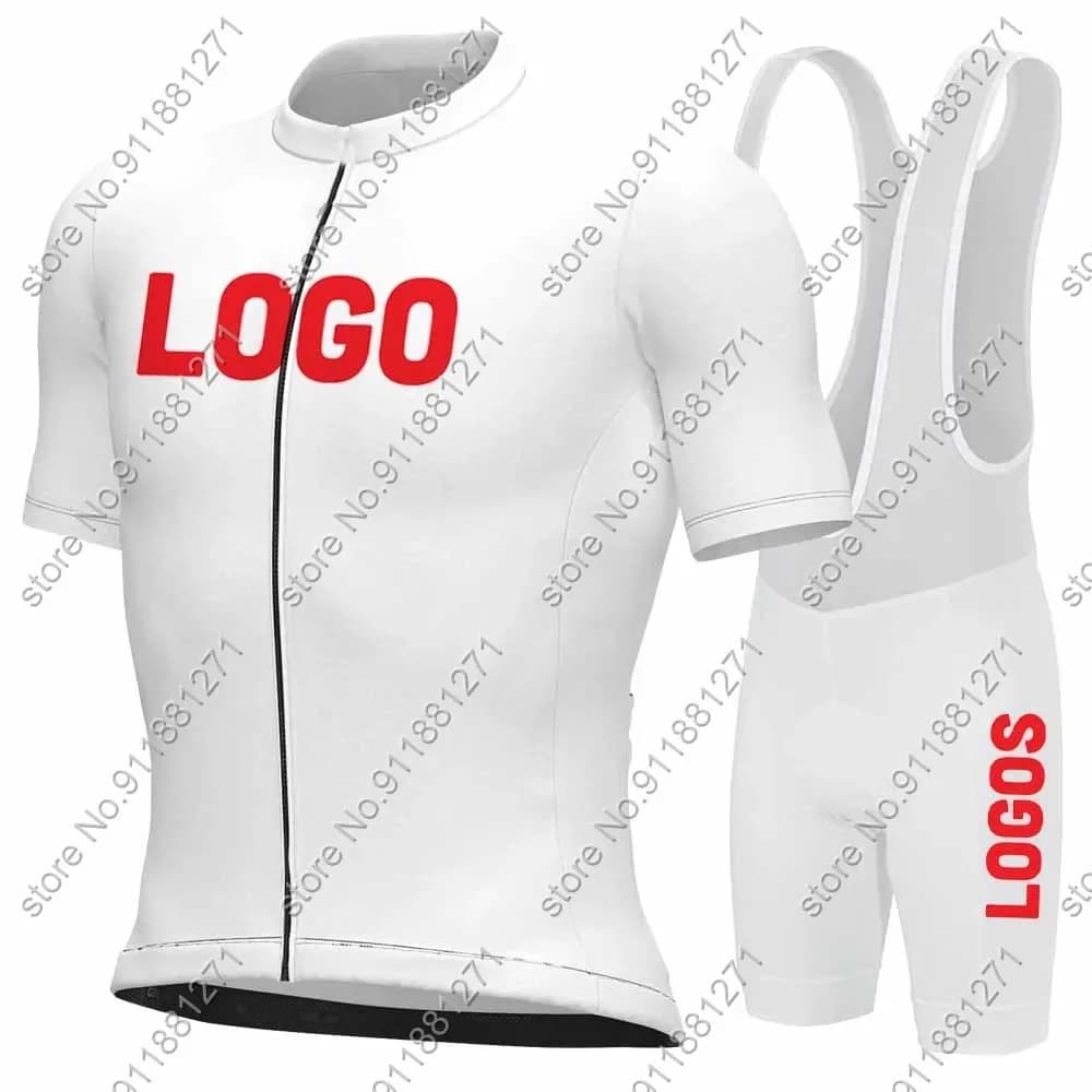 Cycling T-shirt do-it-yourself white 2024 Set cycling clothing factory bike shirts road bike suit shorts with MTB straps Wear Ropa