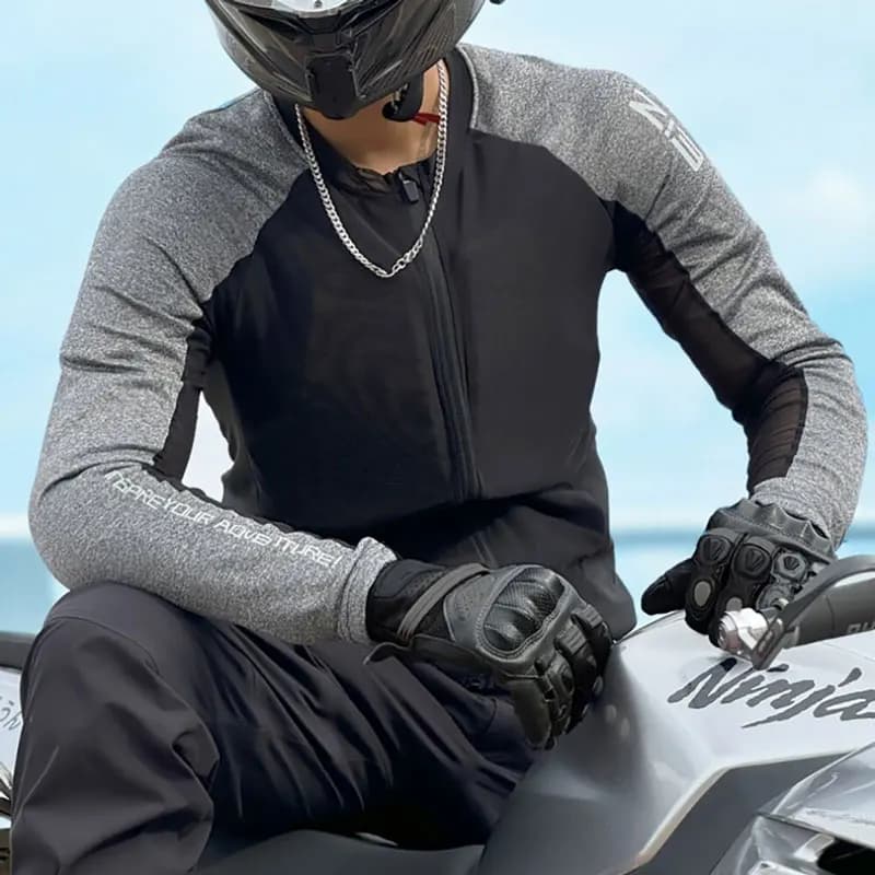 Giacca da Moto Estiva per Uomo, Traspirante, con Protezioni CE, Elastica, per Motocross e Corse