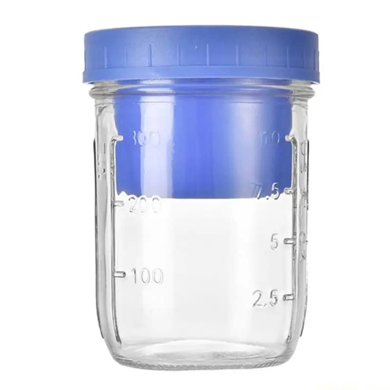QX2E Barattolo per insalatiera in vetro essenziale per pranzo in ufficio con scomparto per salsa separato