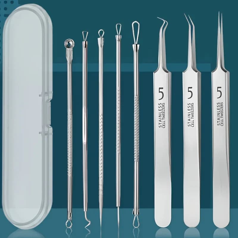 8 PCS Stainless Steel Acne Clip, Cell Clip, Blackhead Clip, Acne Needle, Beauty Salon Acne Needle, Acne Needle Tool