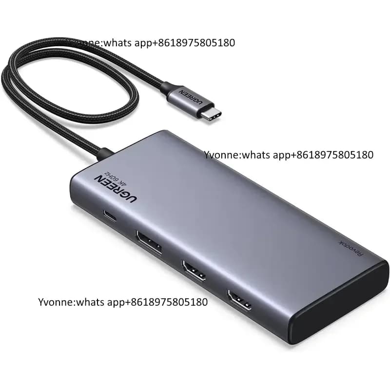 8 in 1 USB C Docking Station 100W PD and 4K Triple Display USB C Hub with 2 DP 2 USB A&C 3.2 Ports for
