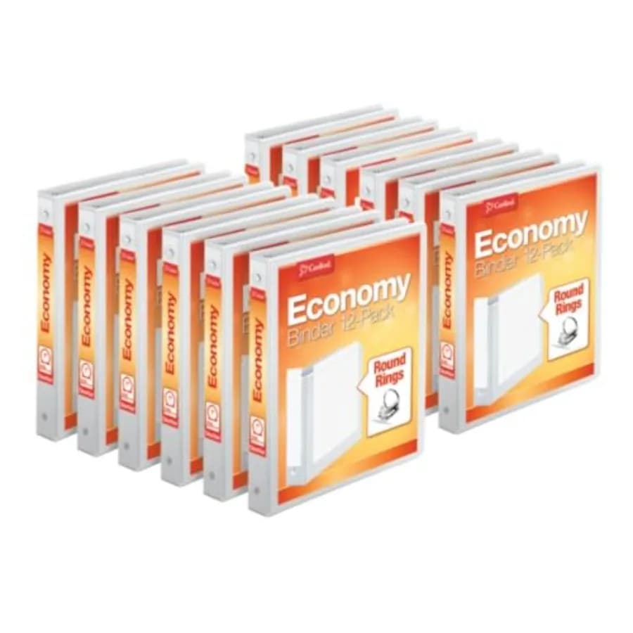 Raccoglitore ad anelli, formato rotondo, capacità 5 fogli, senza PVC, copertine personalizzabili, 2 tasche per l'organizzazione in ufficio e a scuola