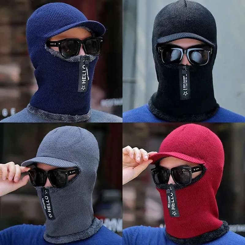 Hat with Hood in Knife Unisex, Scaldacollo with Cerniera, Scarf, Hot Berretto for Autumn Winter, Thermal Copricapo for Viso