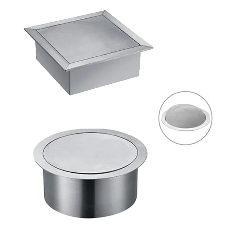 Coperchio decorativo per bidone della spazzatura con coperchio a patta oscillante da incasso incorporato da incasso da appoggio da cucina in acciaio inossidabile 304