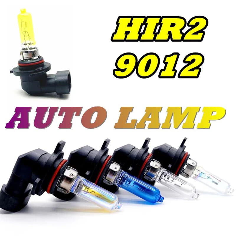 2 pezzi 9012 serie auto quarzo trasparente lampadina alogena arcobaleno blu bianco giallo luce fendinebbia HIR2 12V55W luce faro per automobile