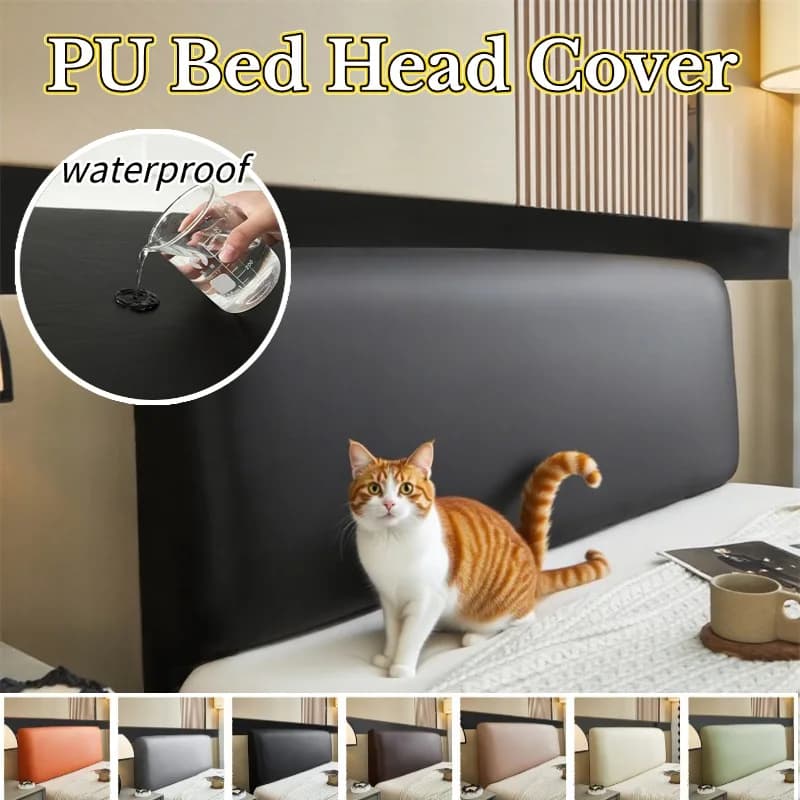 Copritesta impermeabile in pelle PU Tecnologia all-inclusive Copritesta in tessuto Schienale elastico Protezione antipolvere Camera da letto Hotel