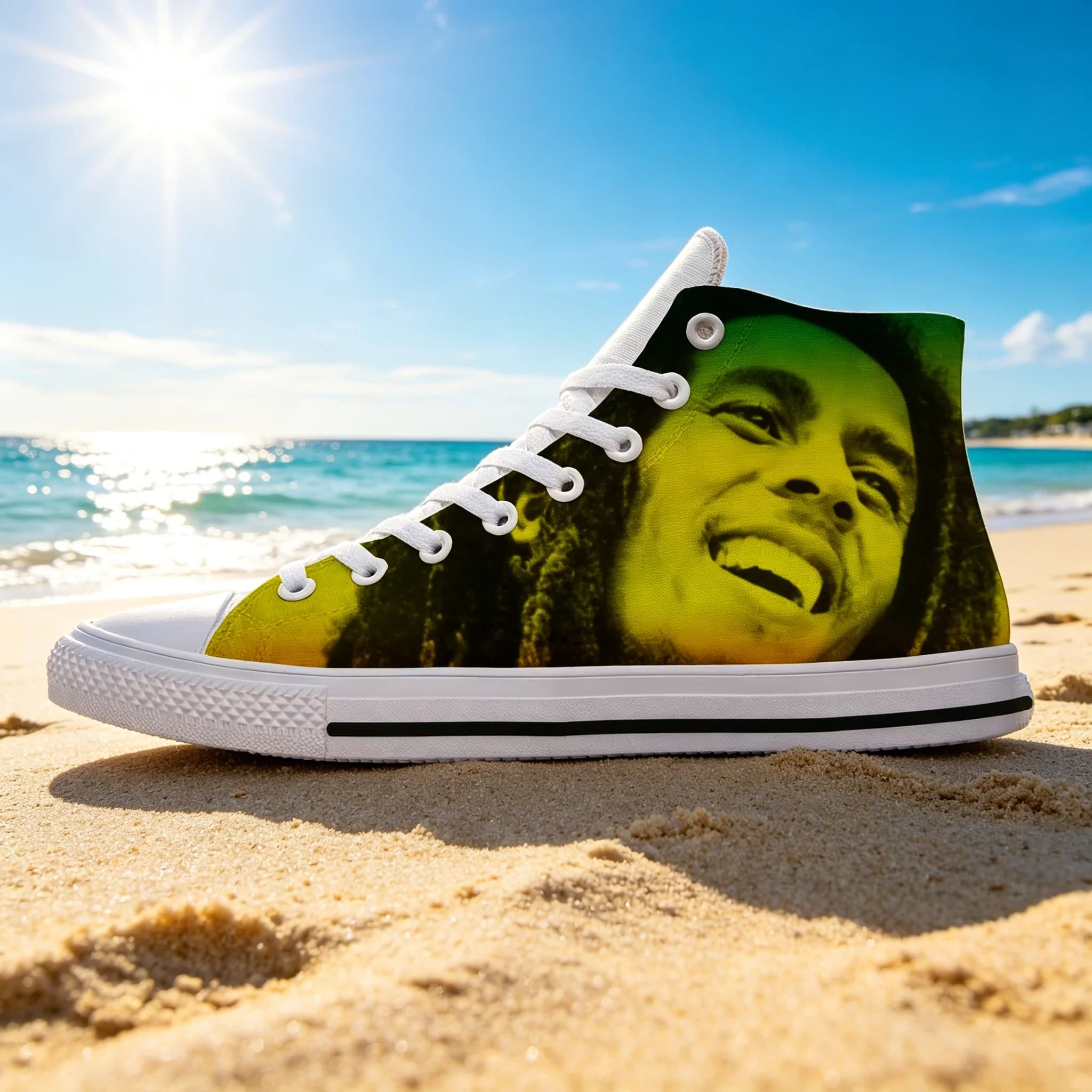 Bob Marley Classic Full Print High Top Shoes Anti Slip Mesh Breathable Unisex Outdoor Casual Sneakers