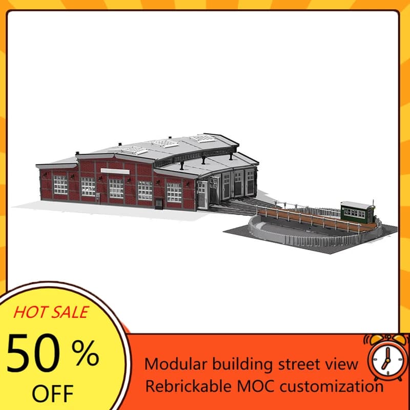 5286PCS MOC Set stazione ferroviaria modulare creativa con giradischi Roundhouse Puzzle personalizzato personalizzato Compleanno per bambini Giocattoli di Natale