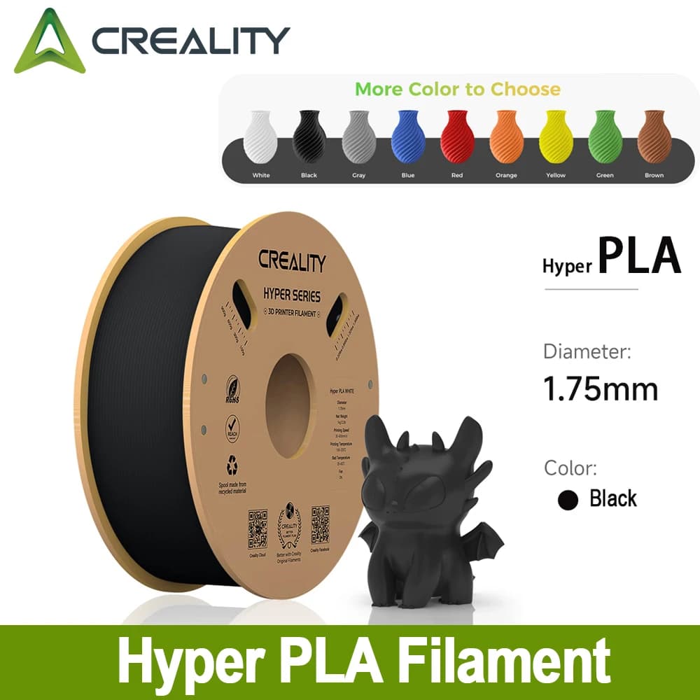Creality Hyper PLA Plastic 1,75 mm 1 kg (2.2 pounds) 3D Printer Filament designed for high speed printing Suitable for most FDM printers