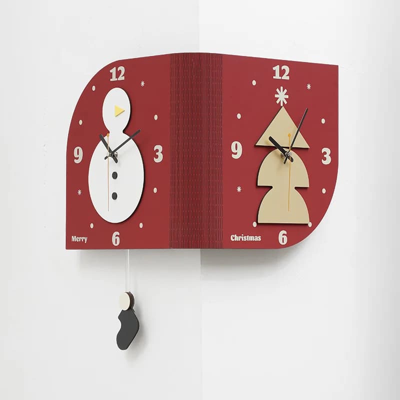No punching double-sided corner wall clock household living room clock simple corner creative clock