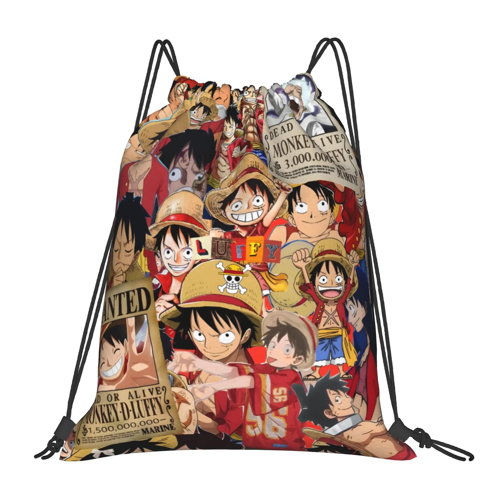 1 pezzo ONE PIECE Kawaii Borse con coulisse per la scuola, per riporre scarpe e vestiti, multifunzione, portatile per adolescenti