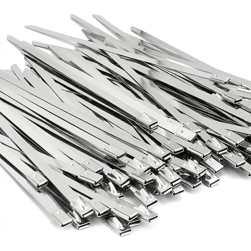 Metal Zip Ties Heavy Duty,304 Stianless Steel Multi-purpose Self Locking Cable Ties,for & Outdoor & Chain Link Fence & Garden