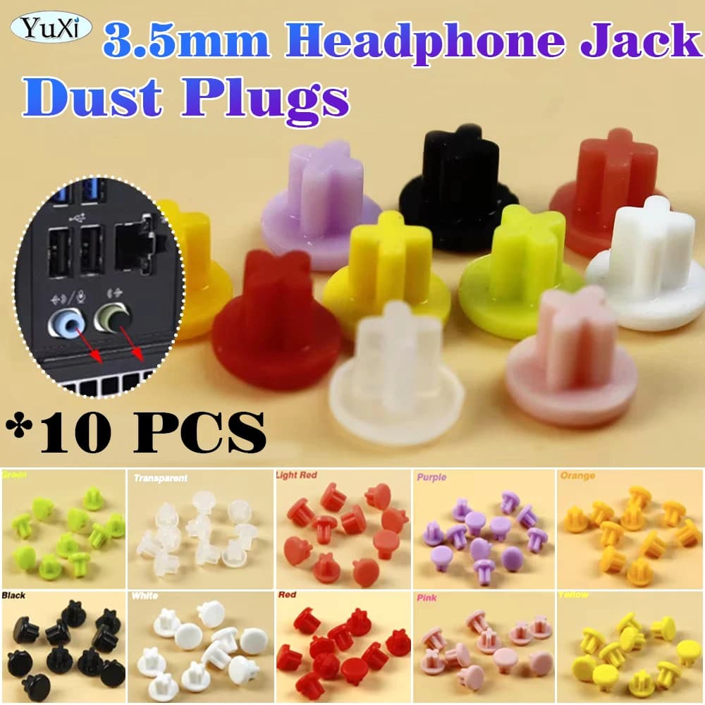 10Pcs 3.5mm Silicone cuffie Jack Hole DustPlugs Audio microfono Interface Stopper Cap per telefono PC Audio copertura antipolvere