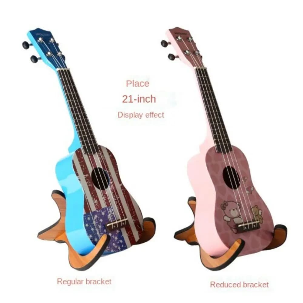 Espositore Ukulele Supporto in legno Pieghevole in legno Piccola chitarra Staffa in legno Staffa verticale in legno per violino portatile