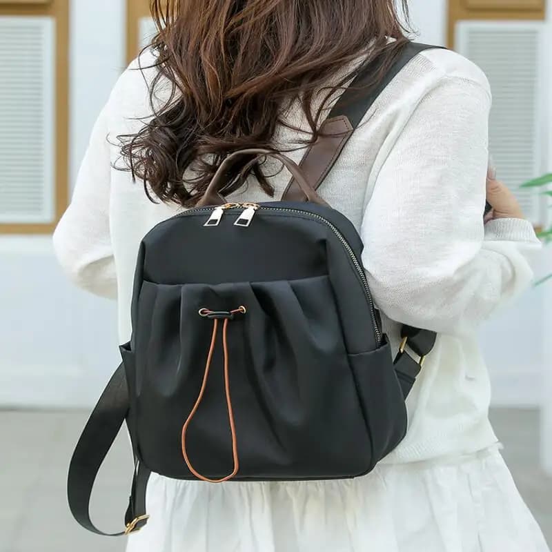 Nuovo zaino casual con coulisse Borsa a tracolla singola a tracolla impermeabile per scuola media e scuola superiore in pelle alla moda