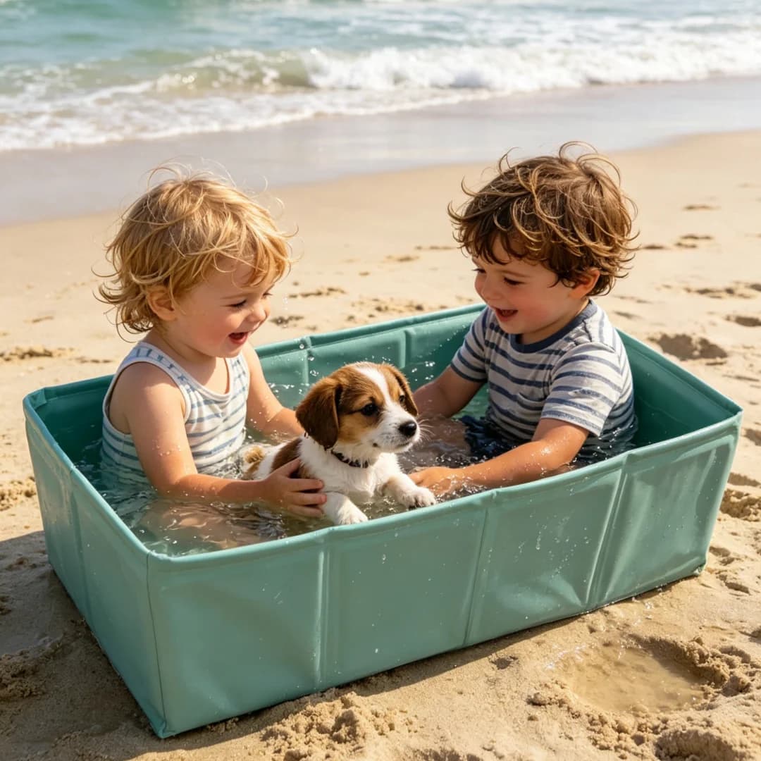 Foldable Portable Pet Dog and Cat Bathing Tub, Collapsible Non-Slip Thickened Pvc Square Swimming Pool Footbath