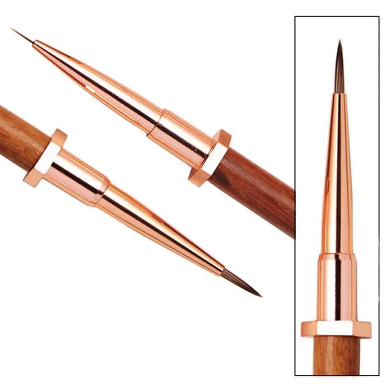 Set di 1/4 Pennelli per Gel UV Ovali e Piatti, Pennelli Professionali per Nail Art, per Salone e Uso Domestico, per Manicure Fai-da-Te