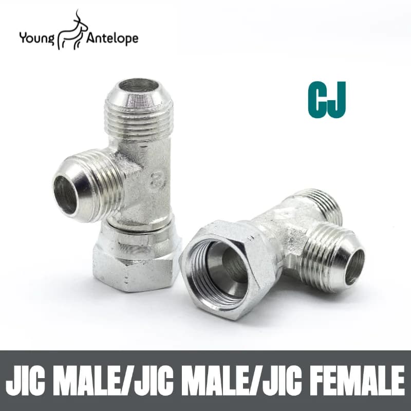 Hydraulic Hose Tee American Buckle Cap CJ Union 9/16C Type D Type 74° Outer Cone BJ Carbon Steel Male Thread Bell Joint