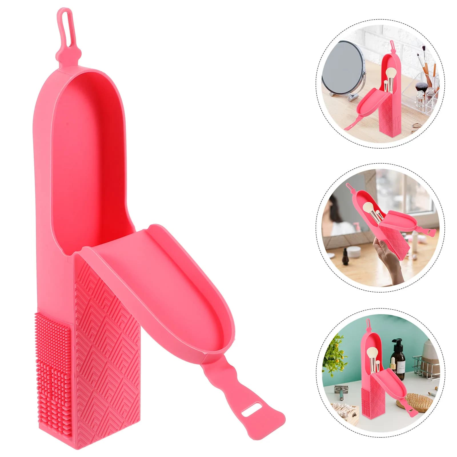 Makeup Brush Travel Bag, Silicone Organizer, Lightweight and Waterproof Case for Makeup Brushes, Portable
