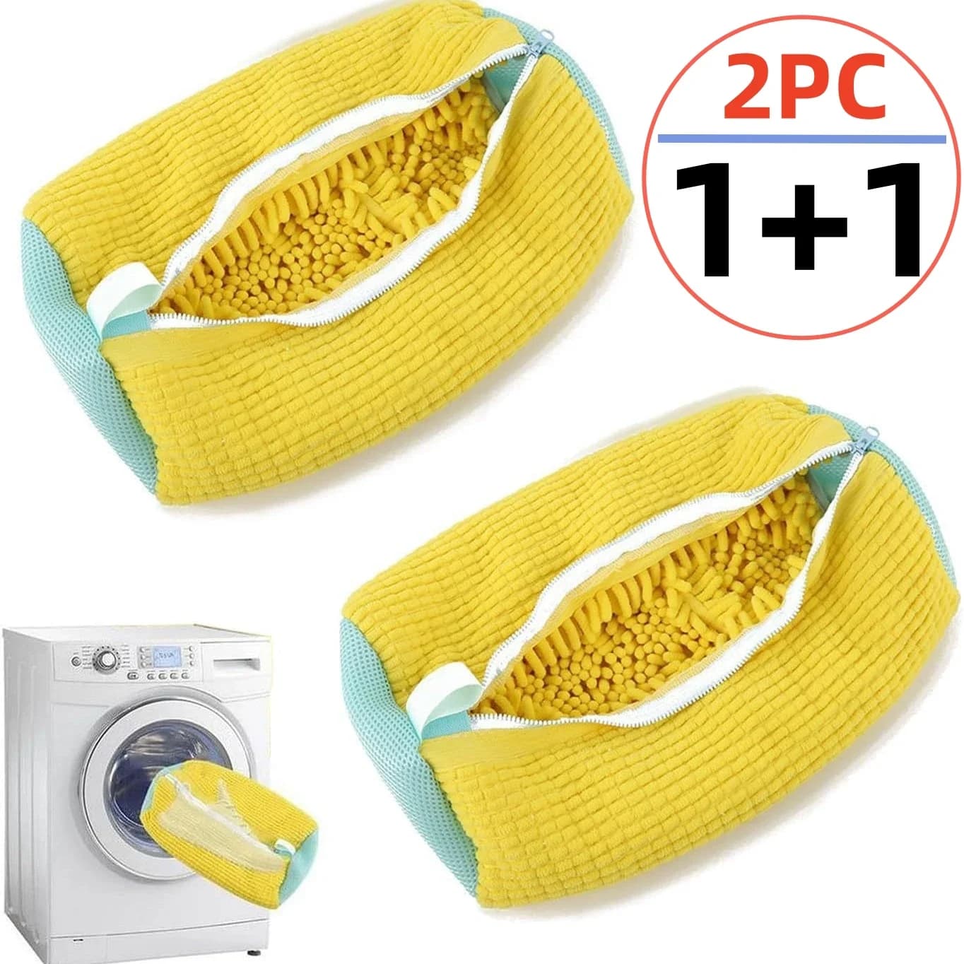 Cotton Laundry Washing Shoes Bag with Fluffy Fibers Anti-Deformation Organizer for Easy Dirt Removal for Shoes and Clothes