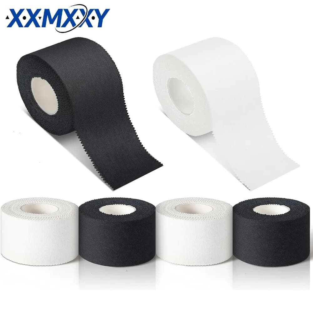 4 Rotoli di Nastro OK TAPE Pretagliato, Nero, Impermeabile, Resistente, Super Adesivo per Fasciature di Mani, Polsi, Ginocchia e Caviglie