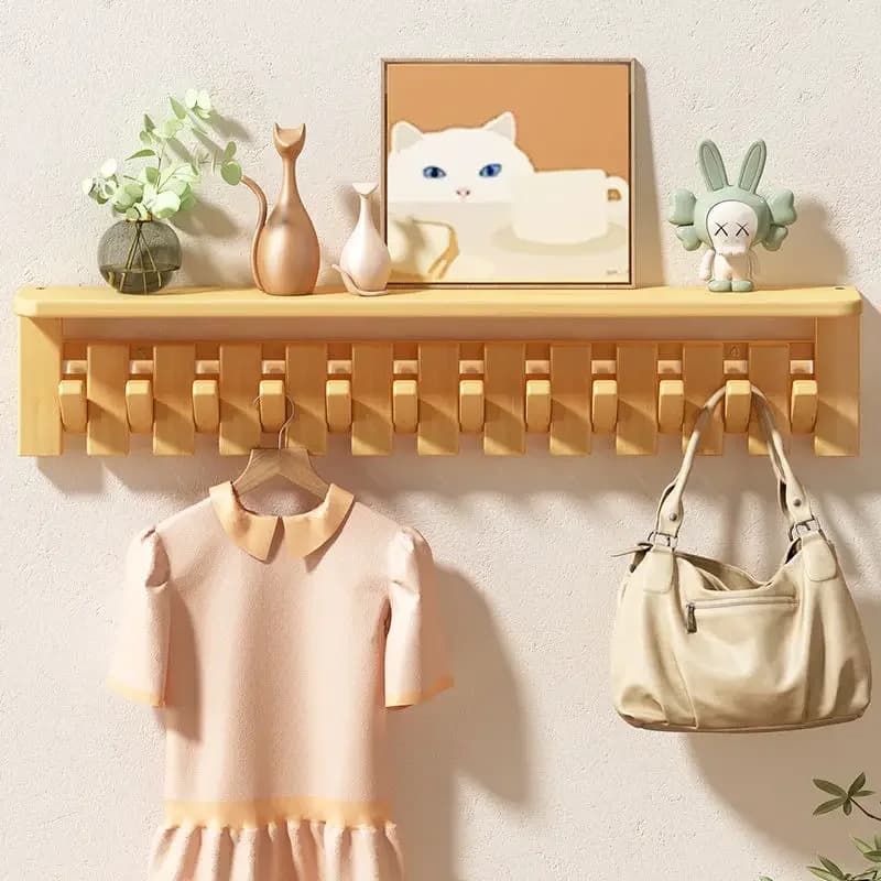 Modular Wall Coat Racks Wooden Multifunctional Space Saving Shelf Storage Clothes Hangers Entrance Hall Hanger Living Room
