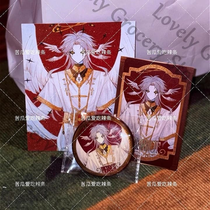 Badge, Emblema, Cartolina, Ciondoli, Spilla, Carta, Widget, Regalo a tema Anime Originale The Freak Circus Pierrot Cosplay Cartoon con design a tema calorie ridotte