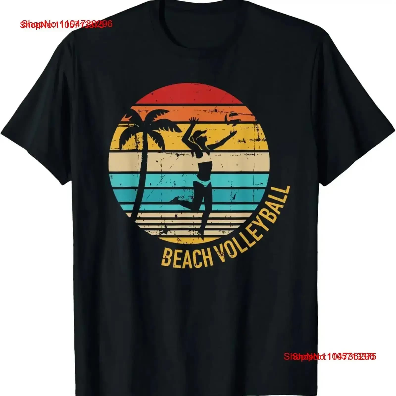 Beach volleyball vintage retro T Shirt Washed streetwear graphic Top For Everyday Wear Breathable homme vintage Washed