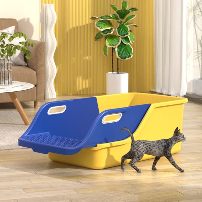 Forniture per gatti Toilette per lettiera per gatti Semi-chiusa di dimensioni extra large per evitare spruzzi di lettiera automatica esterna