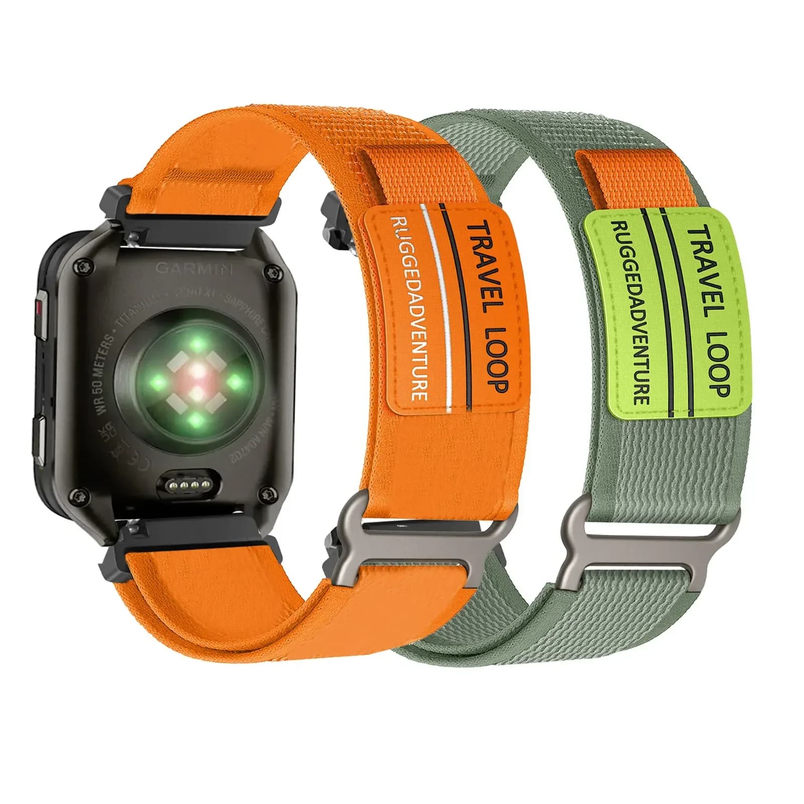 2 fascette in nylon con velcro per cinturino Garmin Venu X1/Ticwatch Atlas