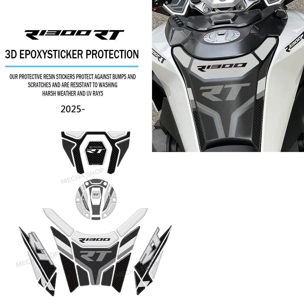Per R1300Rt 2025 Alpine White Accessori Moto R 1300 RT Rilievo del Carro Armato di Protezione Della Decalcomania 3D Adesivo In Resina Epossidica