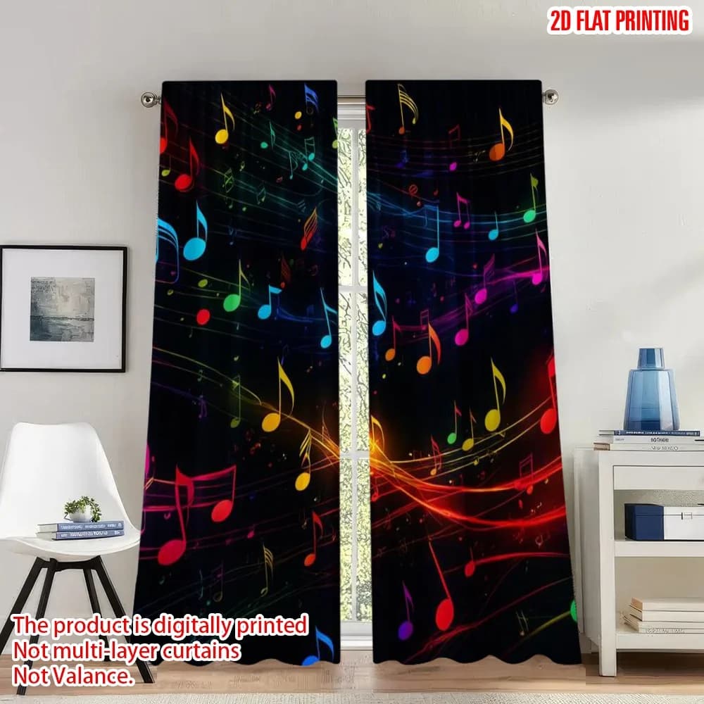 Tende per Finestre da Festa con Stampa 2D, 2 Pezzi, Motivi Colorati, Tende in Poliestere Stampate Digitalmente, Tende Festive per Uso Esterno e Interno