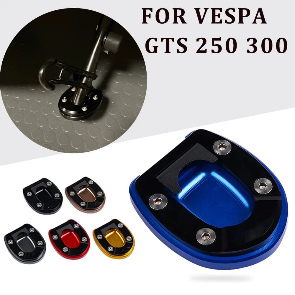 Moto Cavalletto Laterale Extender Cavalletto Ingrandire Supporto Estensione Del Piede Pad Piastra di Supporto Per Vespa GTS 250 300 2013 - 2024