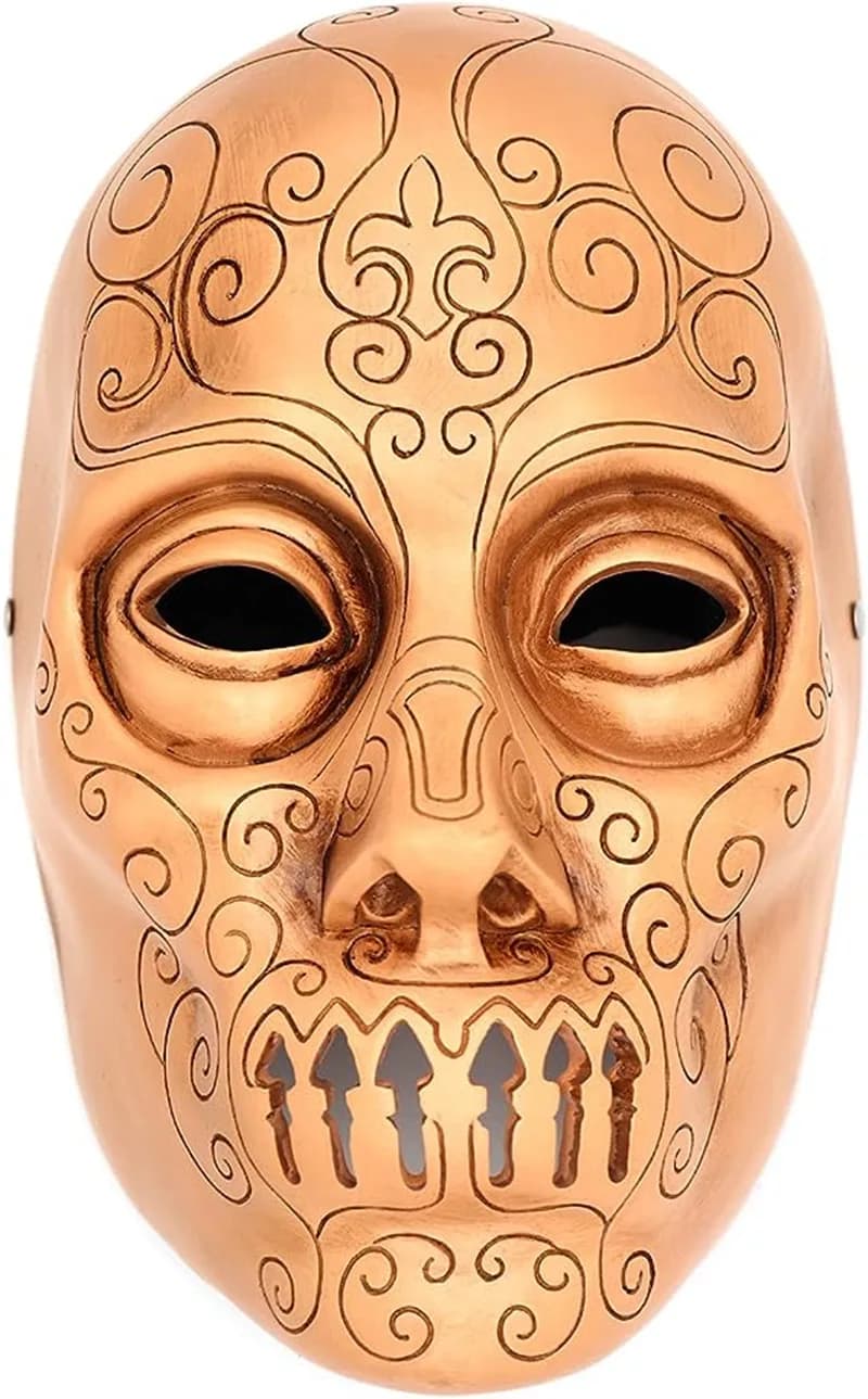 Replica maschera teschio mangiatore di morte, costume da festa in maschera di Halloween, oggetti di scena cosplay horror, resina senior