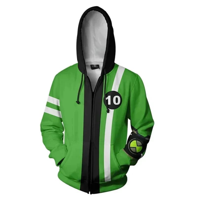 RGD4 Game Ben 10 Alien Force Hoodie Halloween Cosplay Costume Men 3D Print Autumn Long Sleeve Hooded Jacket Zipper Sweatsh DP[7/