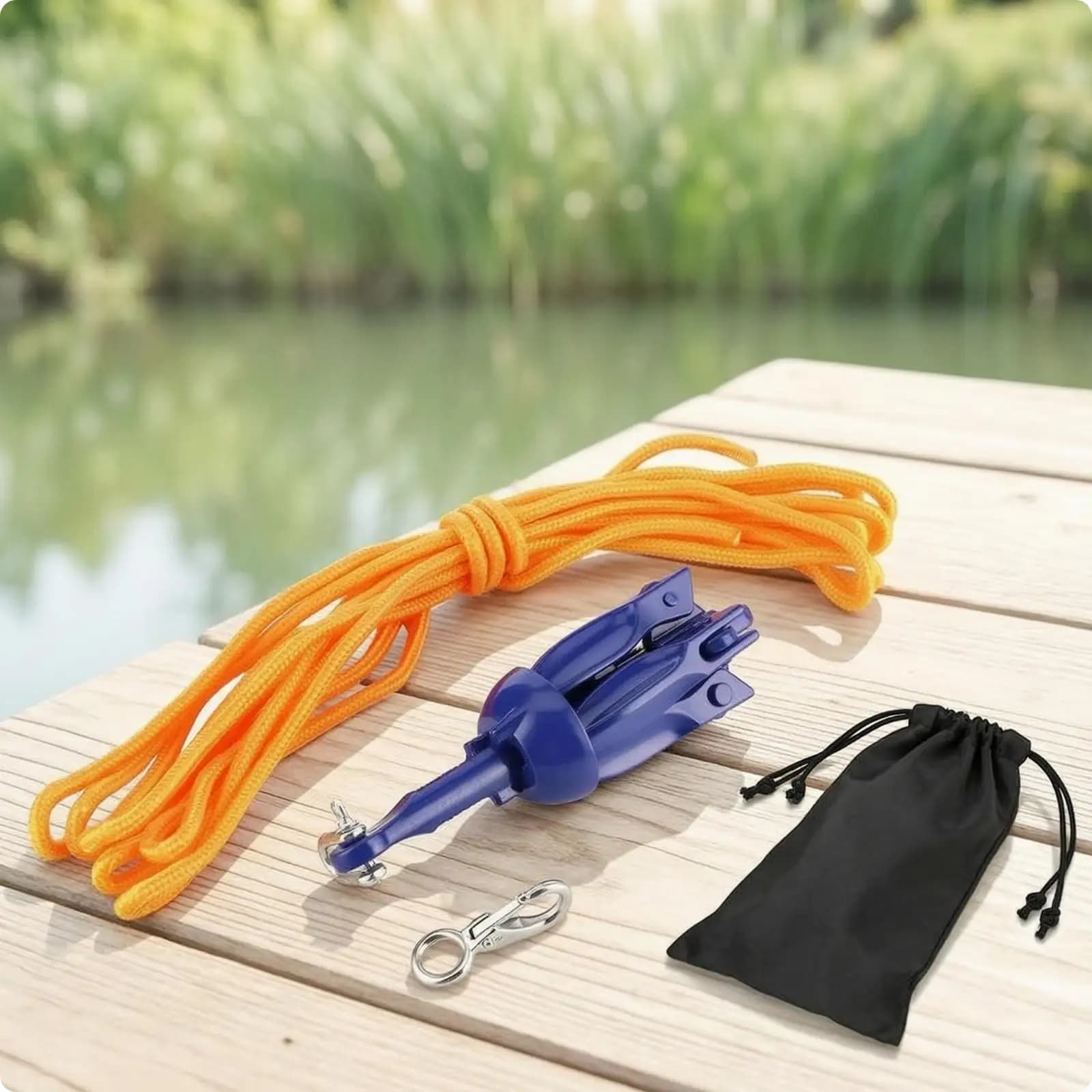 Folding Anchor with Rope Foldable Folding Boat Anchor-Grade for Kayakers, Boaters, Kayak Fishing