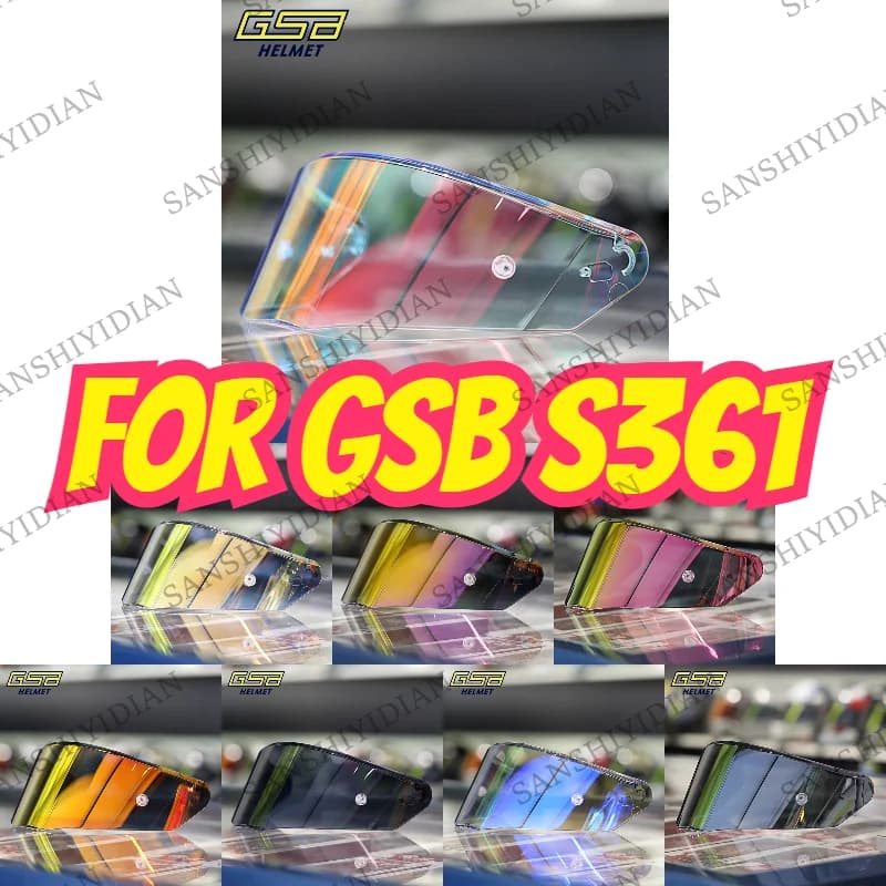 Helmet Visor for GSB S361 Full Face Helmet S-361 Day and Night Sunscreen Plating Color Lens 10 Color Available