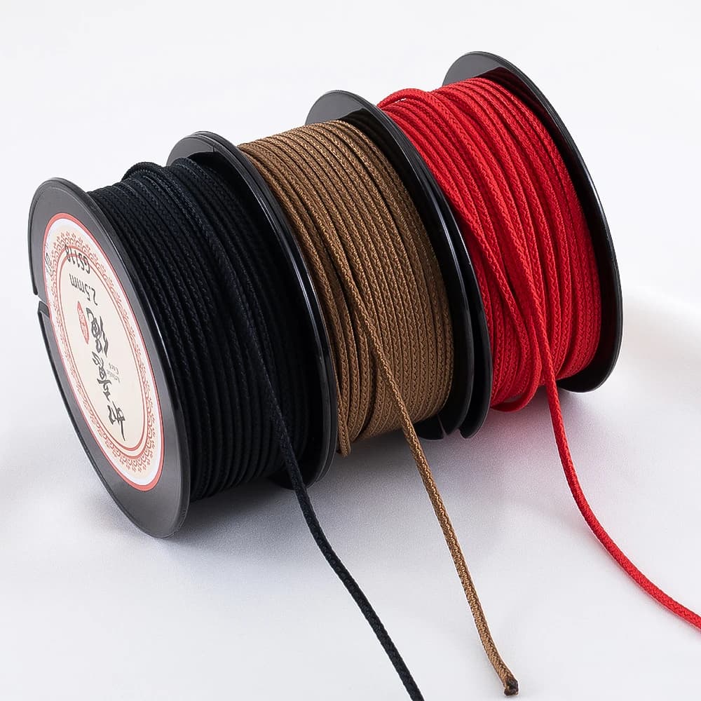 10 metri/rotolo 2.5mm filo di cotone cavo nodo cinese braccialetto intrecciato stringa per fai da te nappa perline stringa creazione di gioielli materiale