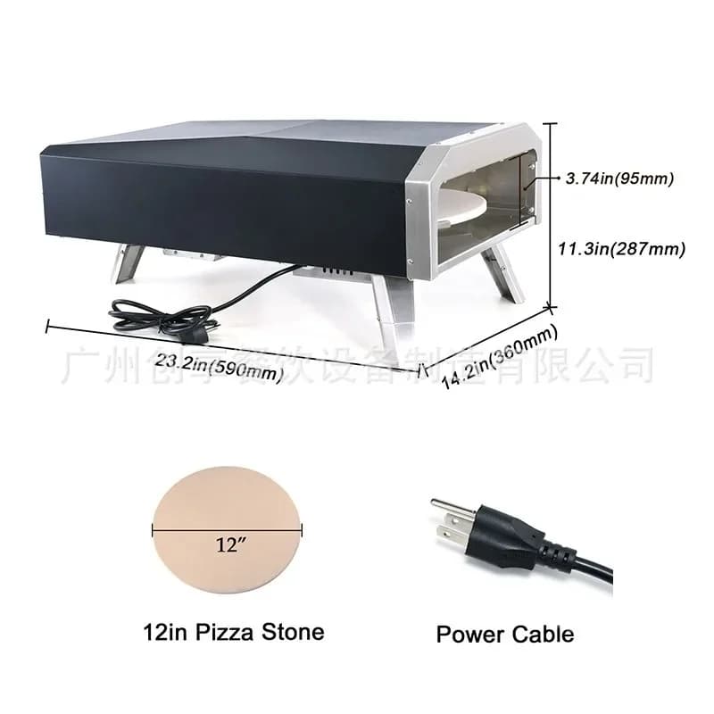 Outdoor Camping Gas Pizza Oven Portable Rotating Pizza Kitchen Stove Foldable Gas Pizza Oven
