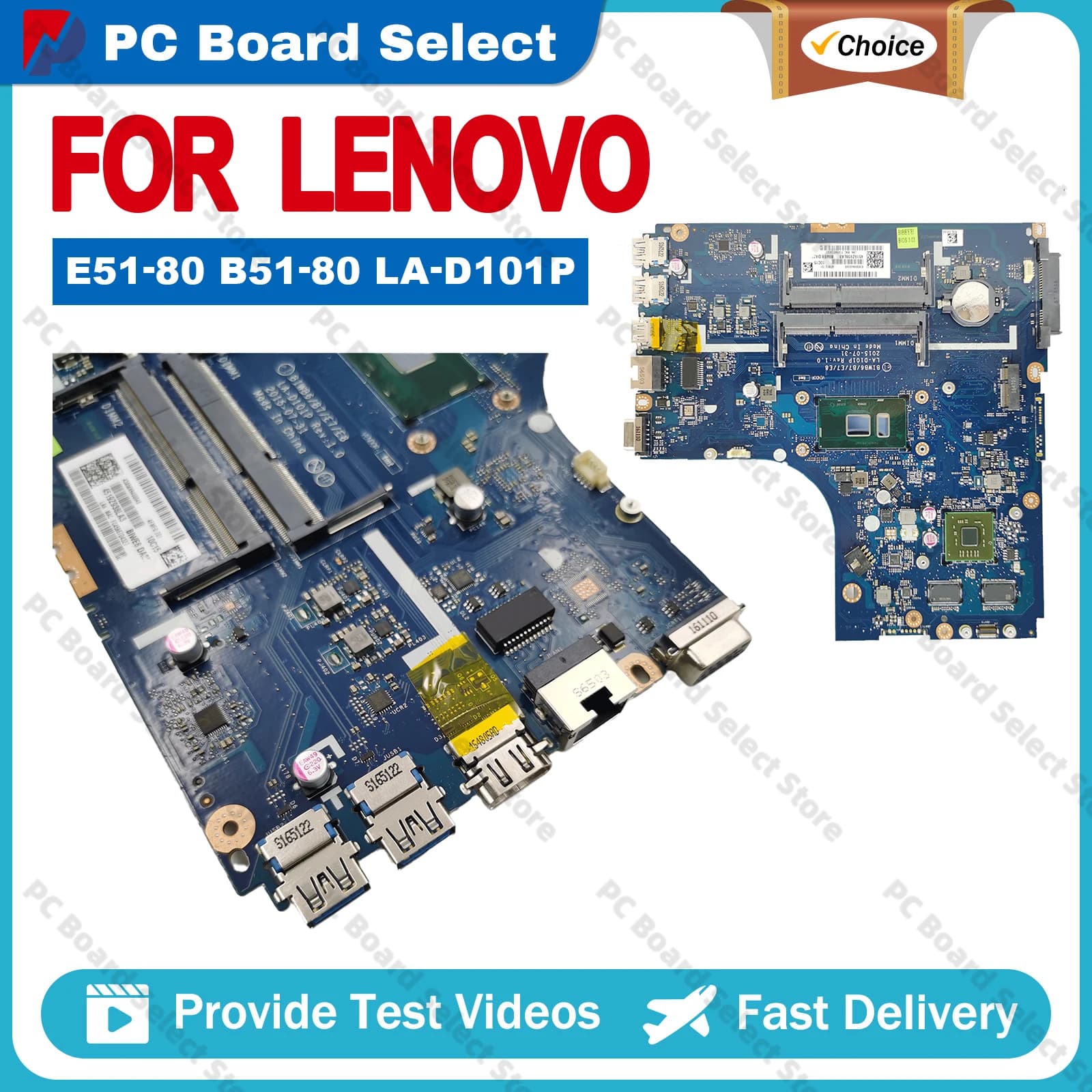 Per LENOVO Ideapad B51-80 E51-80 LA-D101P Scheda madre del computer portatile i3 i5 i7-6th Gen CPU V2G GPU Testata al 100% Completamente funzionante