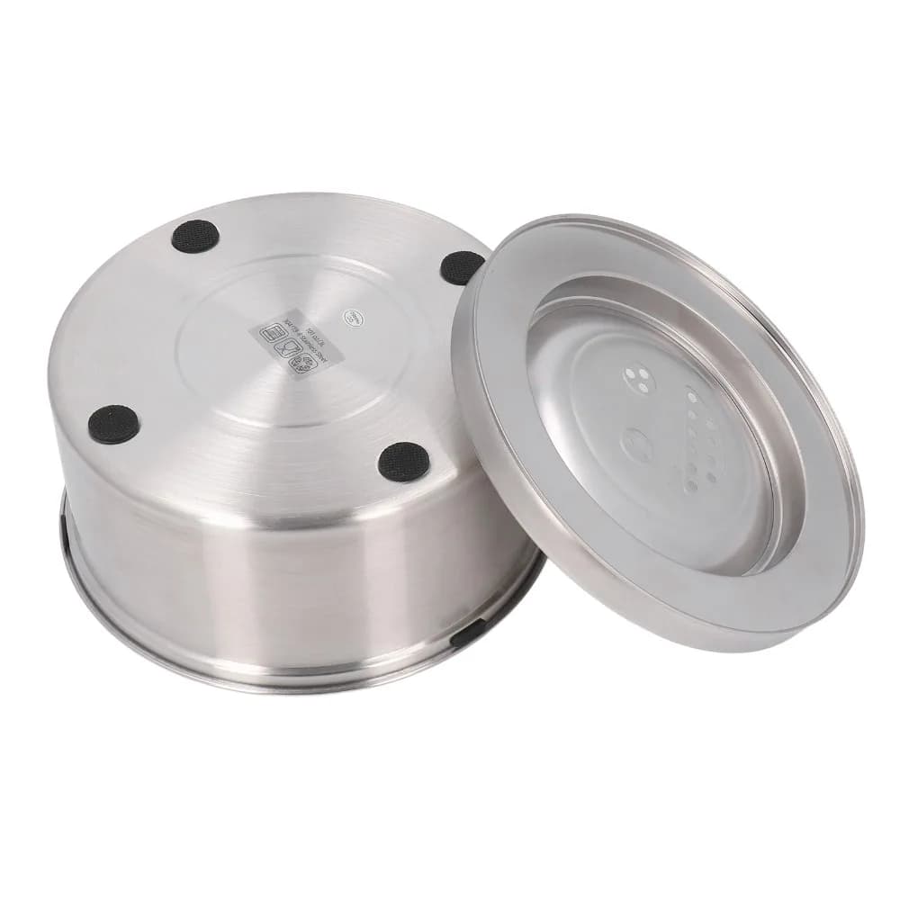 Food Safe Metal Floating Dog Bowl Large Capacity Anti Overflow Stainless Steel Pet Bowl Anti Splash Round Shaped