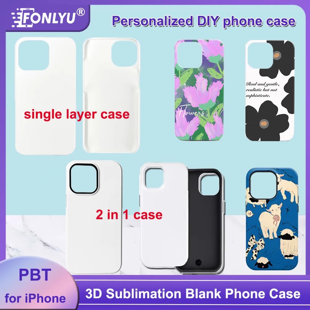 Fonlyu 10PC Blank Phone Case for iPhone 18 17 16 15 14 13 12 Pro Max Sublimation Heat Transfer Cellphone Personalized DIY Cover